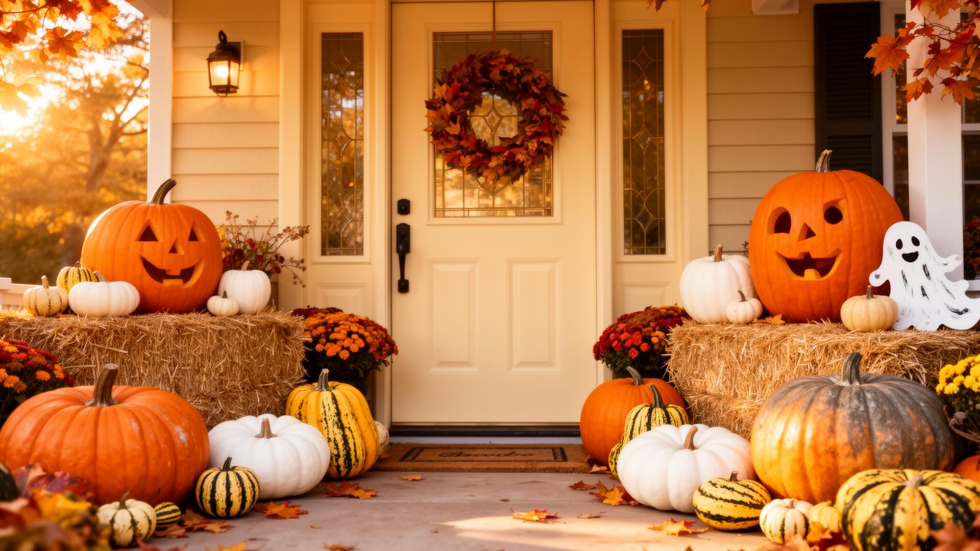 Fall pumpkin porch display by The Porch Project Temecula